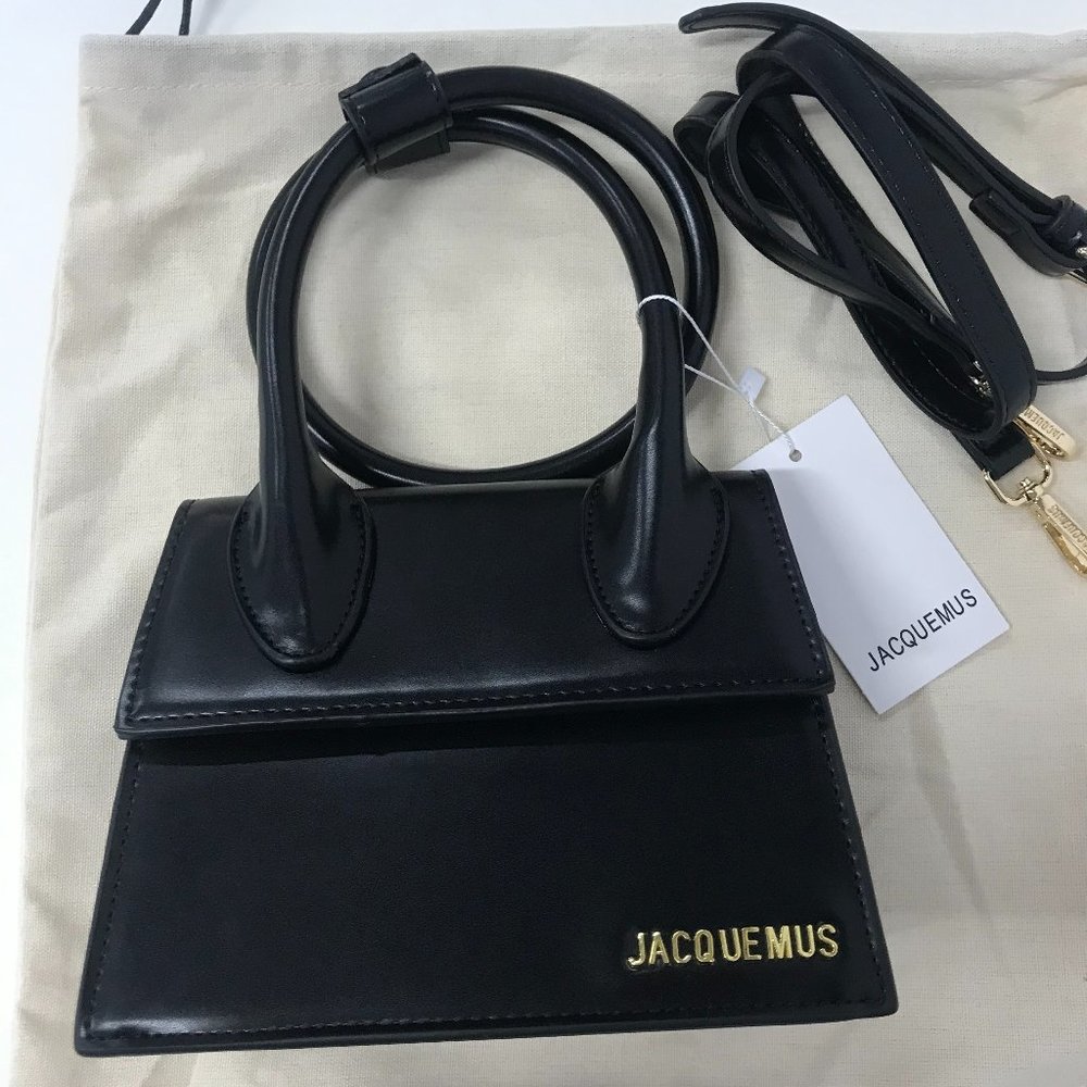 Le Chiquito Noeud bag JACQUEMUS BLACK Coiled leather handbag - Picture 2 of 9
